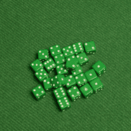 6 Vlakken Dobbelsteen Groen met Witte Stippen 8mm