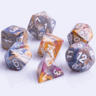 Polydice 7 Dobbelstenenset Festive Carousel Wit D&D Dice Dungeons and Dragons RPG