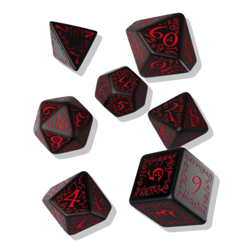 Polydice Set Q-Workshop Elvish Black Red