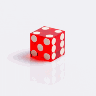 Casino Dobbelstenen Rood met Wit 19mm