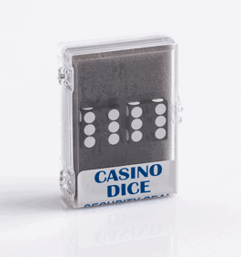 Precision Casino Dobbelstenen Zwart met Wit 19mm Set van 2