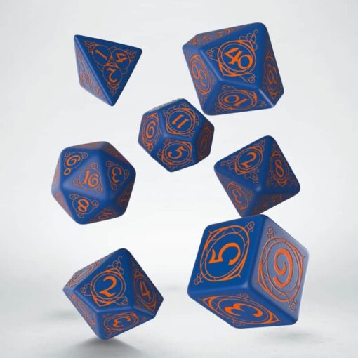 Polydice Set Q-Workshop Wizard Dark Blue Orange