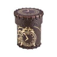 Dobbelbeker Steampunk Brown Golden Leather Dice Cup Q-Workshop