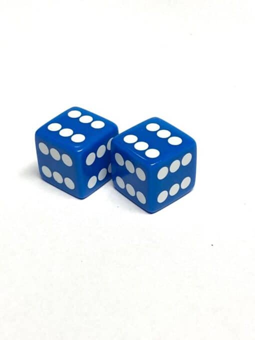 Custom 6 vlakken 16mm blauw - 6 x 6 witte stippen set