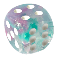 6 Vlakken Dobbelsteen Nebula Wisteria White 16mm