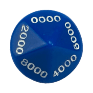 Rekendobbelsteen 10 vlakken Getallen 0.000-9.000 Blauw