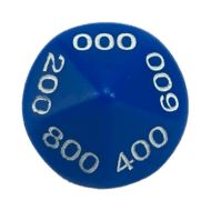 Rekendobbelsteen 10 vlakken Getallen 000-900 Blauw