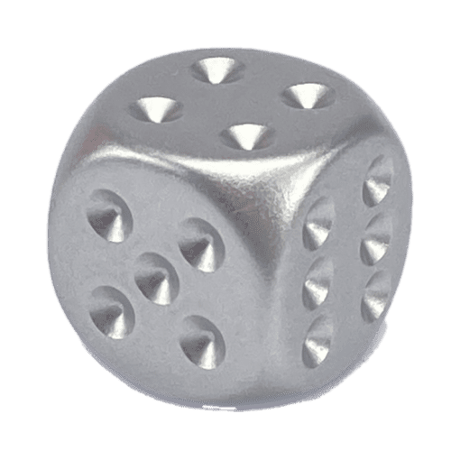 6 Vlakken Dobbelstenen Aluminum-Plated Metallic 16mm Set van 2
