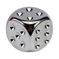6 Vlakken Dobbelstenen Silver-Plated Metallic 16mm Set van 2