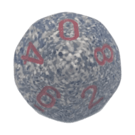 10 Vlakken Dobbelsteen Speckled Granite 16mm
