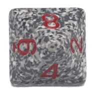 8 Vlakken Dobbelsteen Speckled Granite 23mm