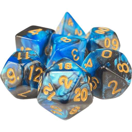 Polydice set Marbled Azure Abyss Double Color